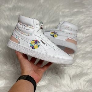Puma Ralph Sampson Mid Womens Casual Sneaker Shoes White 375536-01 NEW Sz 6.5